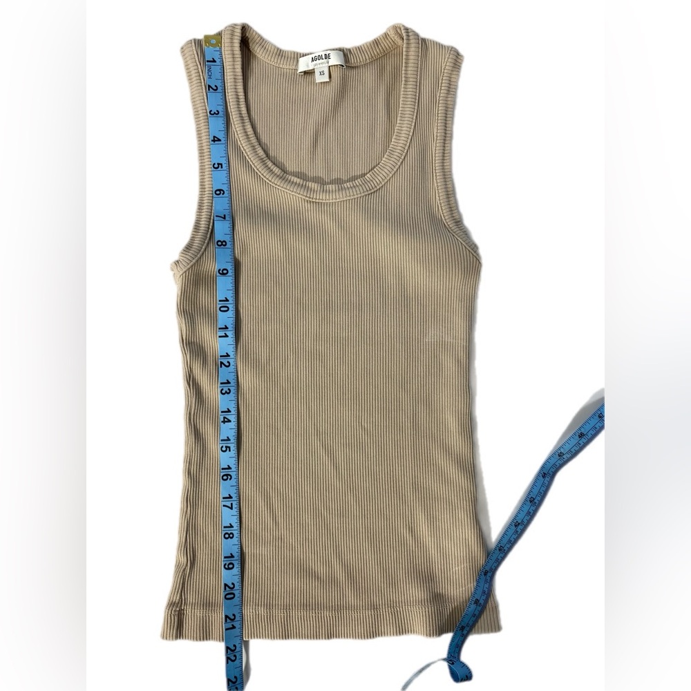Agolde Poppy Tank Ribbed  XS  Donut - Picture 5 of 8